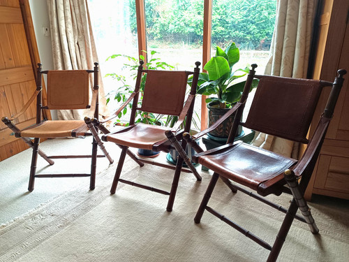 Teak leather folding - teak,