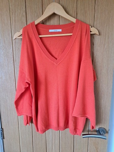 Orange cold shoulder jumper - orange,
