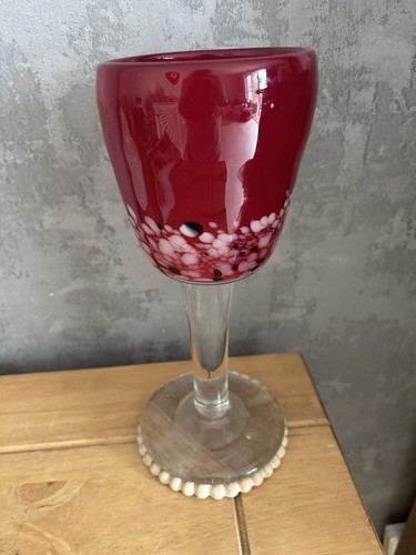 Hand blown red glass large - blown,