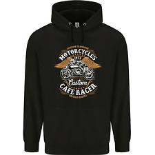 Biker Custom Cafe Racer Motorcycle Mens 80% Cotton Hoodie