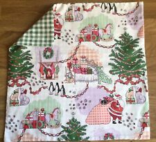 16” Cushion Cover Made W/ Cath Kidston Dolls House & Gingham Christmas Santa New