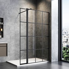 Black Grid Shower Screen Walk