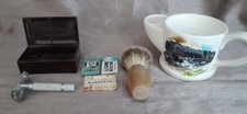 Gillette Butterfly Safety Razor With Original Box Plus Shaving Accessories