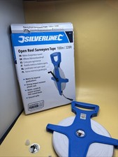SILVERLINE 100m OPEN REEL SURVEYORS FIBREGLASS TAPE MEASURE 100m ‼️READ DETAILS