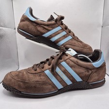 Adidas Adi Speed Vintage 2005 Trainers Tuscany Brown Sky Blue Suede Mens UK 12.5