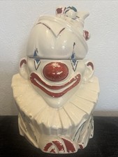 Vintage American McCoy Ceramic Clown Head Cookie Jar 1940’s 