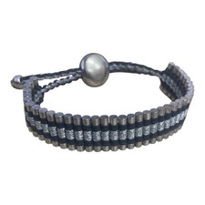 Links Of London Friendship Bracelet Sterling Silver Black Adjustable Cord 