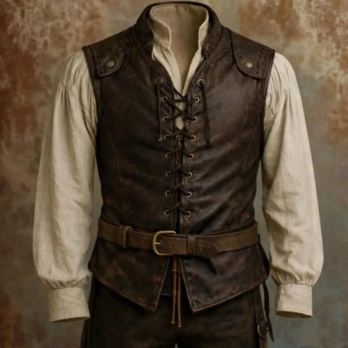 Medieval leather jerkin vest - jerkin,