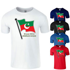 Stand With IMRAN KHAN Mens T Shirt Hope #BehindYouSkipper PTI Flag Pakistan Xmas
