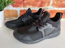 BOYS NEXT UK 13 BLACK TEXTILE SLIP ON SCHOOL PE CASUAL TRAINERS SNEAKERS SHOES