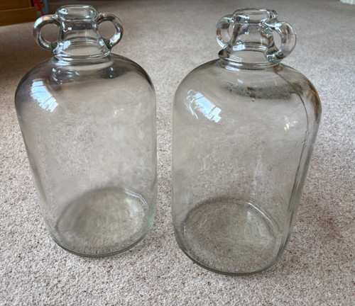 Two glass demijohns gallon - glass,