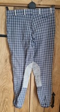 Womens hac tac equestrian breeches ridding jogpurs size 14 checkered