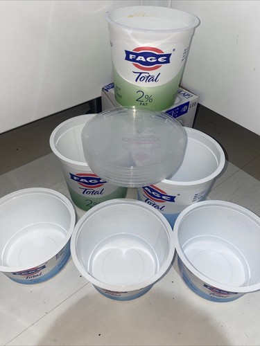 Empty fage yoghurt plastic - 6x,