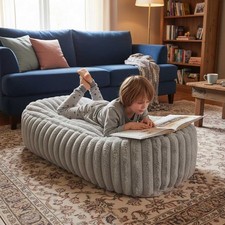 Ribbed Faux Fur Bean Bags Bed