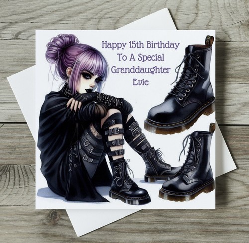 Gothic birthday card goth girl - birthday,