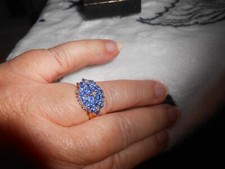14ct Ladies Tanzanite & Diamond 3.50ct Cluster Ring...yellow gold...stunning