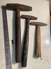3 Old Antique Tack Hammers/Anvils Stonecutter Blacksmiths Masonry Tools H43