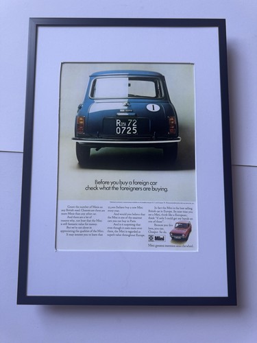 New framed 1971 classic mini - framed,