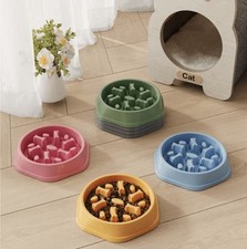 Small Dog Cat Slow Feeder Bowl Antibloat Anti Slip Feet Pet Feeding Dish