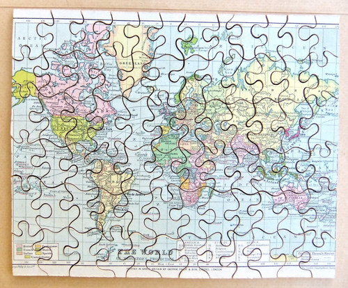 Antique vintage dissected - dissected, map