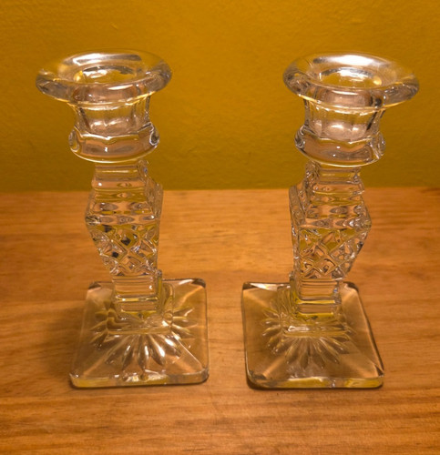Vintage crystal candlestick - vintage,