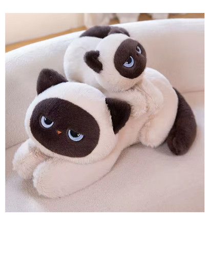Long siamese cat plush pillow - siamese,