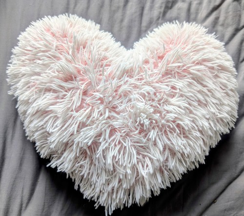 Heart shaped plush faux fur - plush,