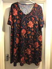 Navy Multi Coloured Dress Size