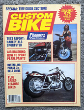 1982 FEB CUSTOM CHOPPER MOTORCYCLE MAGAZINE POSTER HARLEY TRIUMPH KAWASAKI HONDA