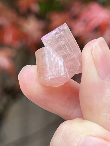 Pink tourmaline rod terminated - pink,