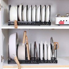 Extendable Saucepan Pan Lids Holder Kitchen Pan Organiser Cupboard Storage Rack