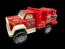 Vintage Tonka 8" x 3.5" Fire Dept Pumper Unit 4 Fire Truck Toy Red Metal Diecast