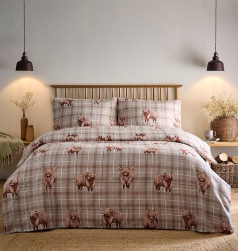 Highland cow tartan check - cow,