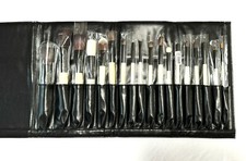 NEW BOBBI BROWN 18-PIECE MAKEUP BRUSH SET + LEATHER CASE $715 Value Powder Blush