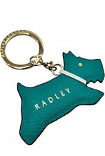 Radley Double Trouble Turquoise & Lime Leather Dog Shaped Keyring/Bag Charm BNWT