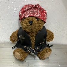 Teddy bear with leather harley - teddy,