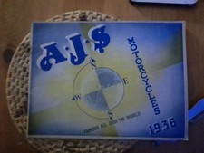 RARE  1936 AJS * 20 PAGE * MOTORCYCLE SALES BROCHURE & Prices All OHV Side Valve