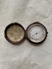 Antique Pocket Barometer Altimeter In Original Leather Case.