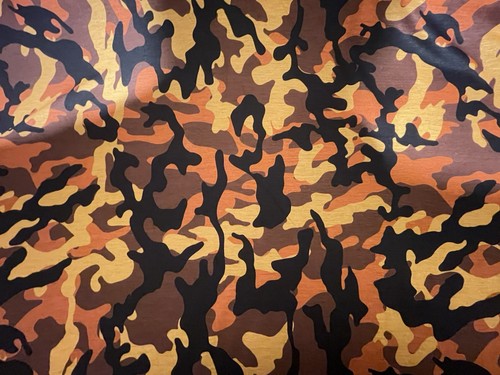 Orange camouflage print - camouflage, cotton