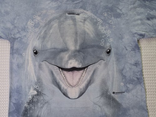 Dolphin face light blue - dolphin, cotton