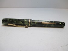 Vintage 1930's Weidlich Pen Company Fountain Pen Green Marble Design
