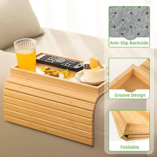Bamboo sofa arm tray cup - tray,