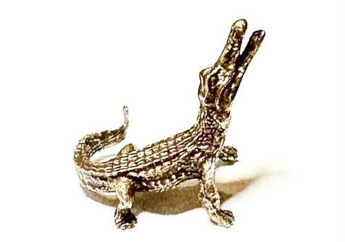 Miniature bronze crocodile - miniature,