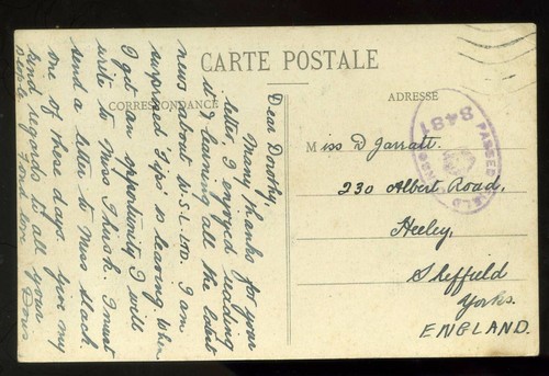 World war rouen postcard - 1,
