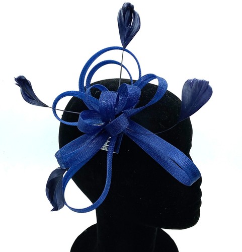 Ladies navy blue feather - ladies, comb