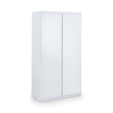 Wardrobe, Jupiter White Wooden 2 Door Wardrobe 191 cm x 100.5 cm x 57 cm