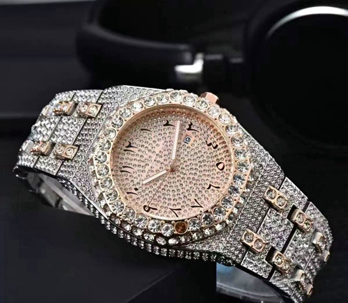 Moissanite watch rose gold - watch, two