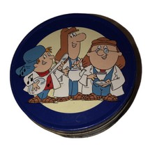 TETLEY TEA FOLK COASTER SET IN ORIGINAL TIN - 6 x COASTERS Vintage Retro.