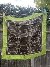 Orla Kiely Brown & Lime Cars Print Silk Scarf