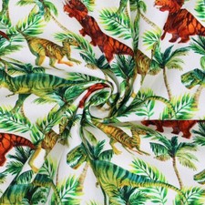 100% Premium Cotton Fabric Little Johnny Dino Rawr Dinosaur Jurassic